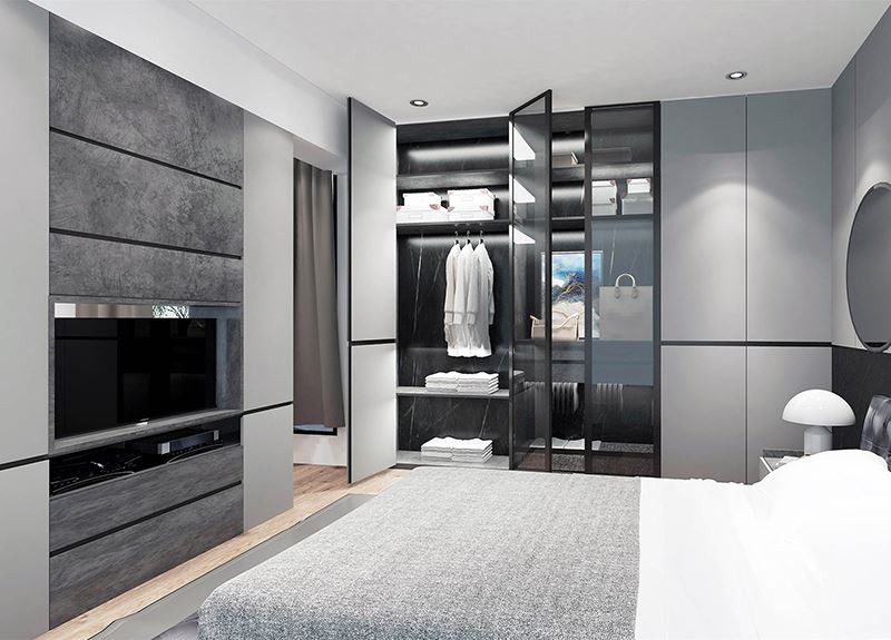 master bedroom melamine lacquered UV drawers modern european