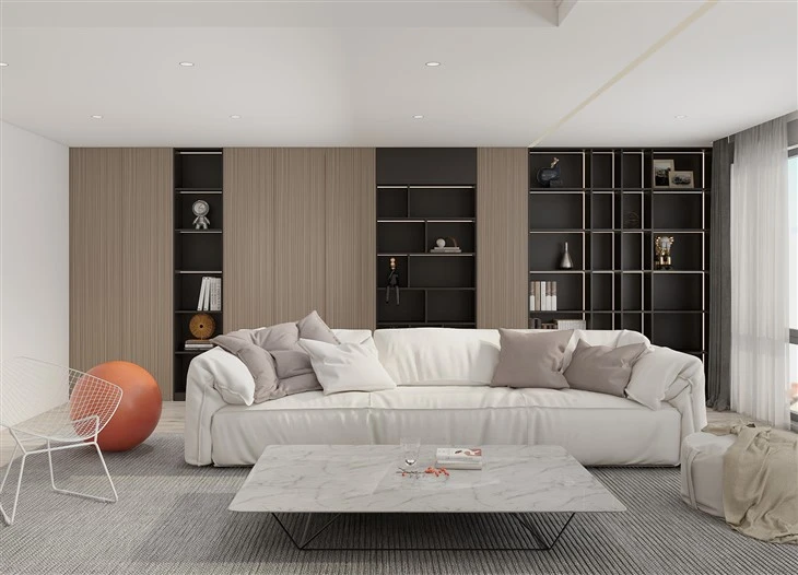 Wood Grain Living Room Cabinets